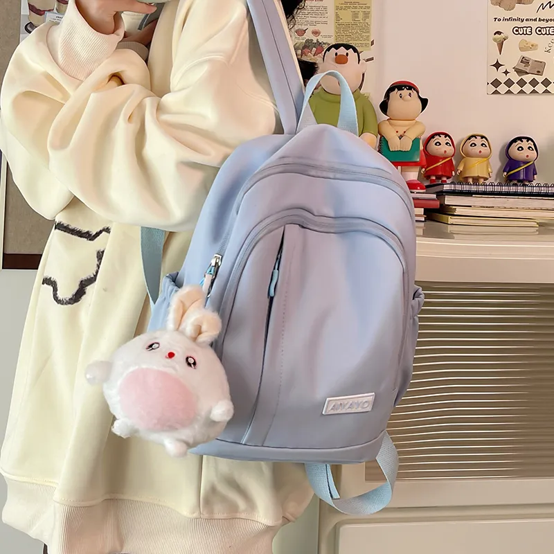 OUZIHUANG Nylon Backpack Large Size Unisex Pink/Blue/White/Black/Yellow/Green-7