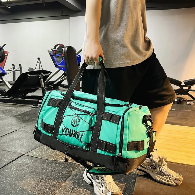 Deli Bear Nylon Fabric Gym Bag Unisex Black \ Pink \ Khaki \ Blue \ Yellow \ White \ Turquoise-28