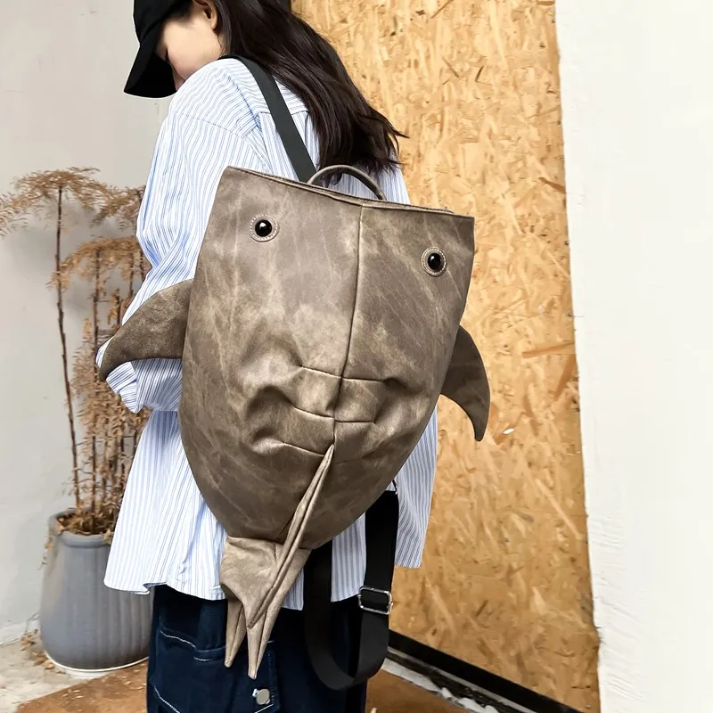 Deli Bear Oxford Backpack Unisex Coffee \ Blue \ Light Gray \ Dark Gray-4