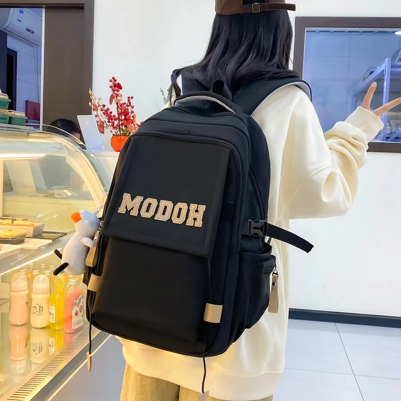 Tong Tong Rabbit Nylon Backpack Unisex Black-2