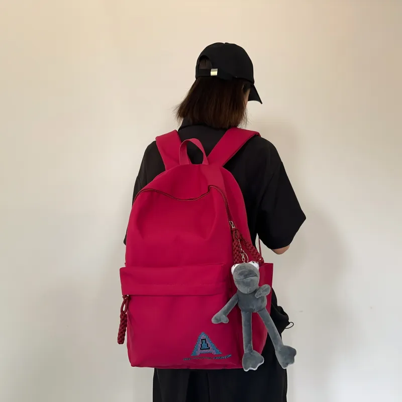 OUZIHUANG Nylon Backpack Regular Unisex Black/Green/Dark Blue/Red/Light Green-10