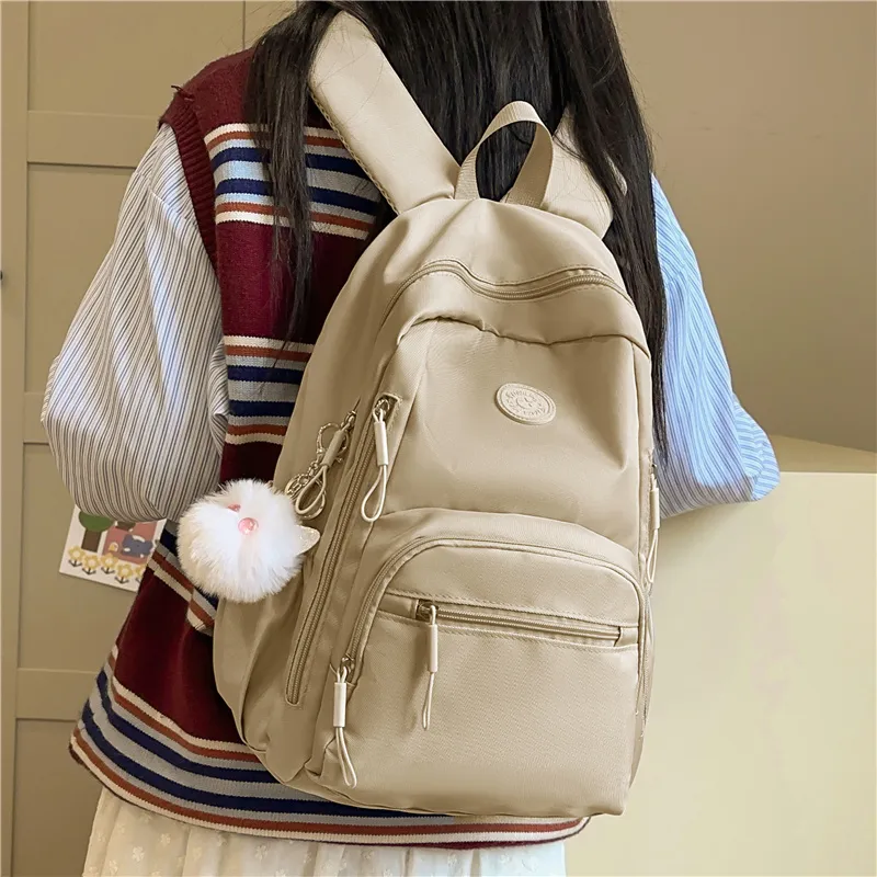 Deli Bear Nylon Backpack Regular Unisex Black \ Green \ Pink \ Khaki-16