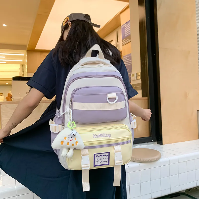 Tong Tong Rabbit Nylon Backpack Regular Women's Purple & White/Purple & Yellow/White & Orange/Black & White-8