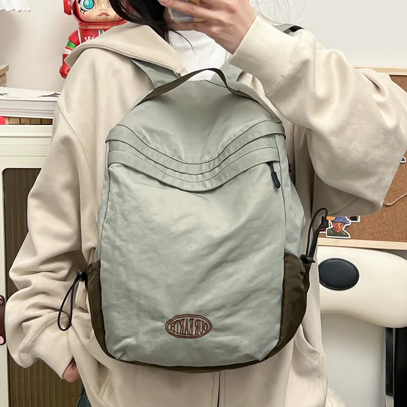 Tong Tong Rabbit Washed Cloth Backpack Unisex Lotus Color/Green-10