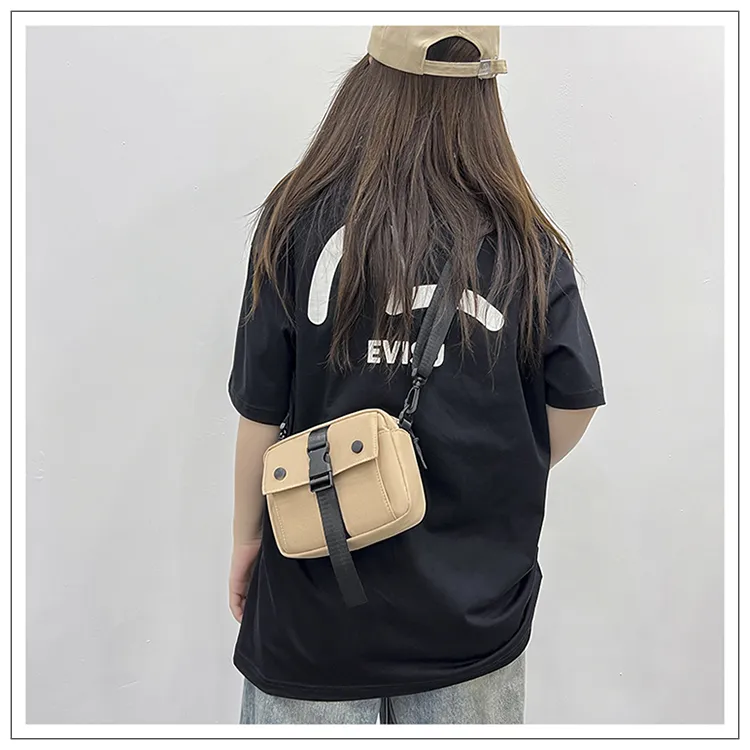 Tong Tong Rabbit Nylon Crossbody Bag Unisex Black/White/Khaki-11