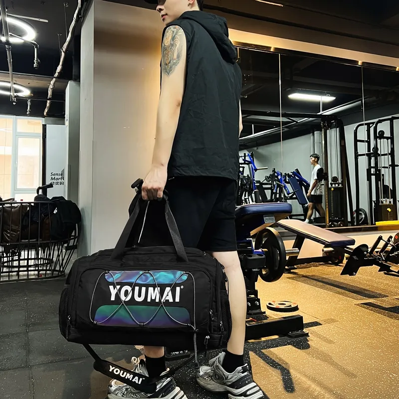 Deli Bear Nylon Gym Bag Tubas Unisex Black \ Pink \ Khaki \ Red \ Yellow \ Turquoise \ Army Green-1