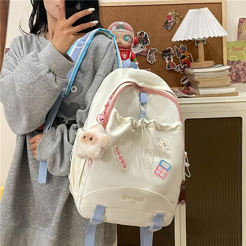Tong Tong Rabbit Nylon Backpack Regular Women's Multicolor-14