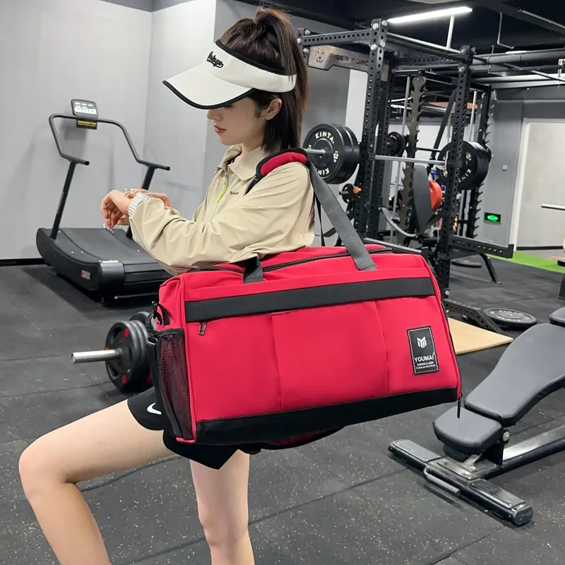 Deli Bear Nylon Gym Bag Unisex Black/Pink/Gray/Red/Yellow/Blue/Turquoise-19