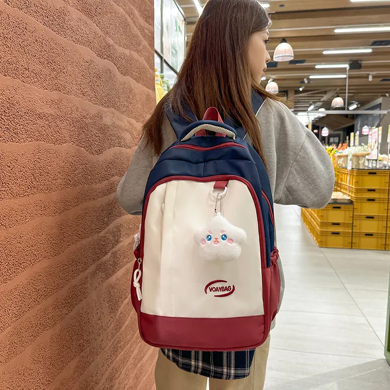 OUZIHUANG Nylon Backpack Women's Black/Yellow/Green/Blue-12