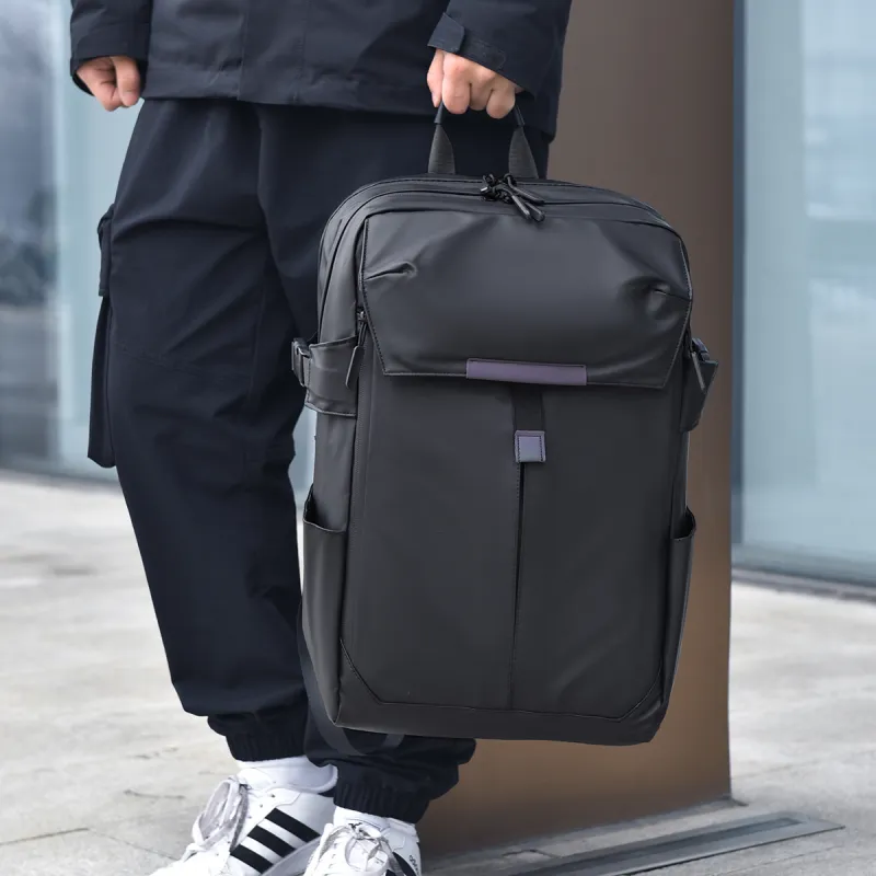 Deli Bear Nylon Laptop Backpack Regular Men's Blue/Gold/Gray/Black-14