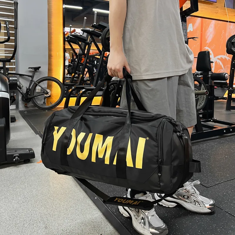 Deli Bear Nylon Gym Bag Unisex Black/Pink/Khaki/Red/Yellow-2