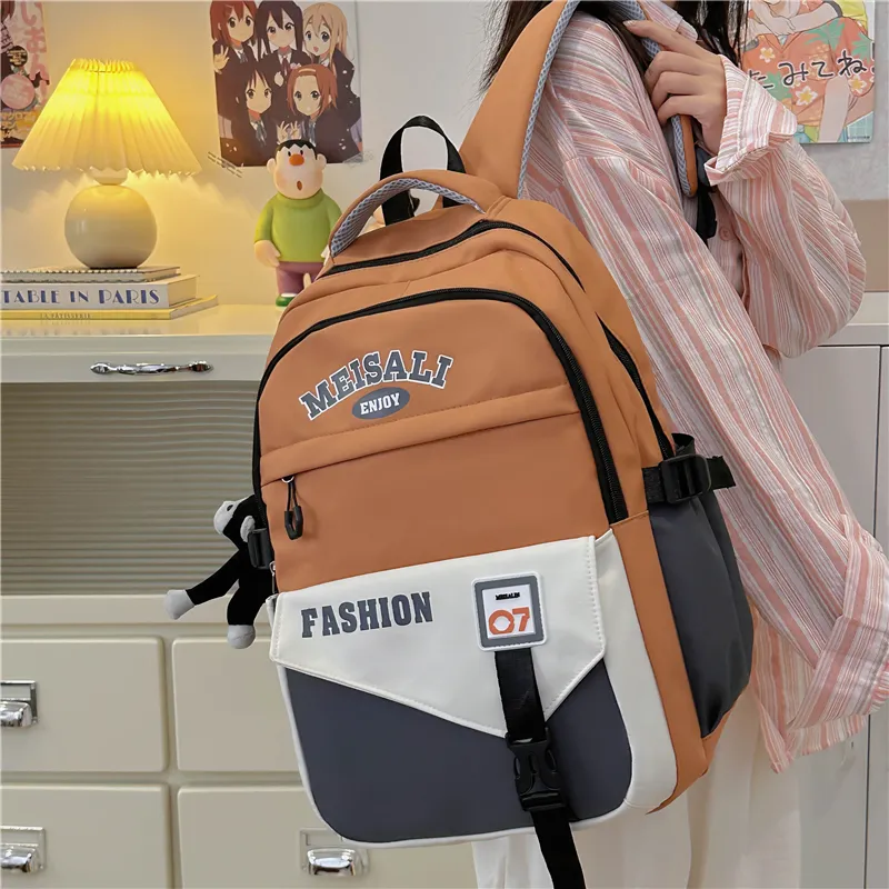 Tong Tong Rabbit Nylon Backpack Unisex Khaki \ Blue & Red \ Yellow Brown \ White & Green \ Black-13
