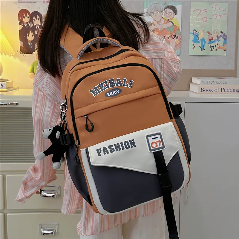 Tong Tong Rabbit Nylon Backpack Unisex Khaki \ Blue & Red \ Yellow Brown \ White & Green \ Black-14