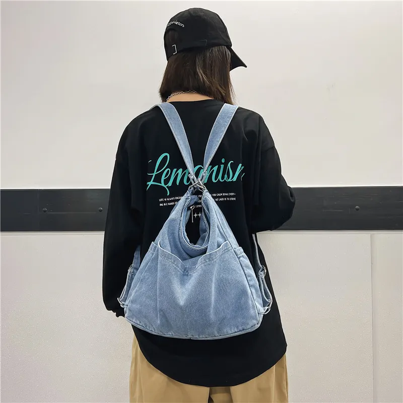 OUZIHUANG Denim Crossbody Bag, Shoulder Bag Regular Unisex Black/Light Blue/Dark Blue/Vintage Blue-15
