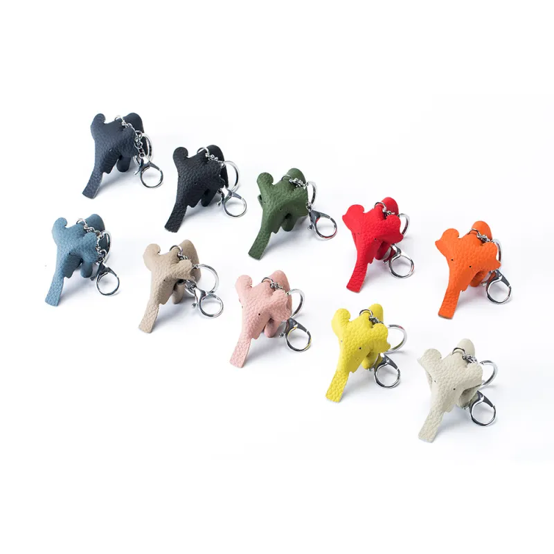 Tong Tong Rabbit Top Grain Cow Leather Keychains Unisex-2