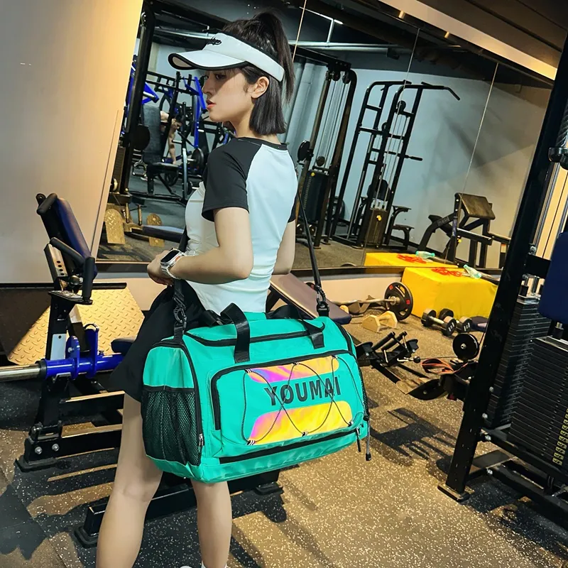 Deli Bear Nylon Gym Bag Tubas Unisex Black \ Pink \ Khaki \ Red \ Yellow \ Turquoise \ Army Green-17