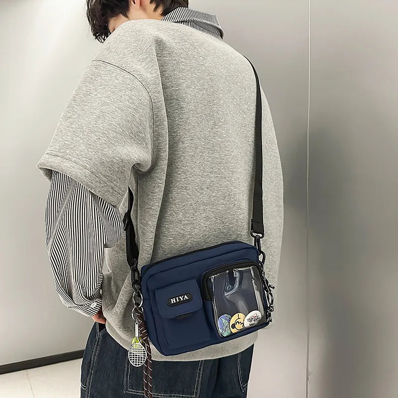 OUZIHUANG Nylon Shoulder Bag Unisex Multicolor-12