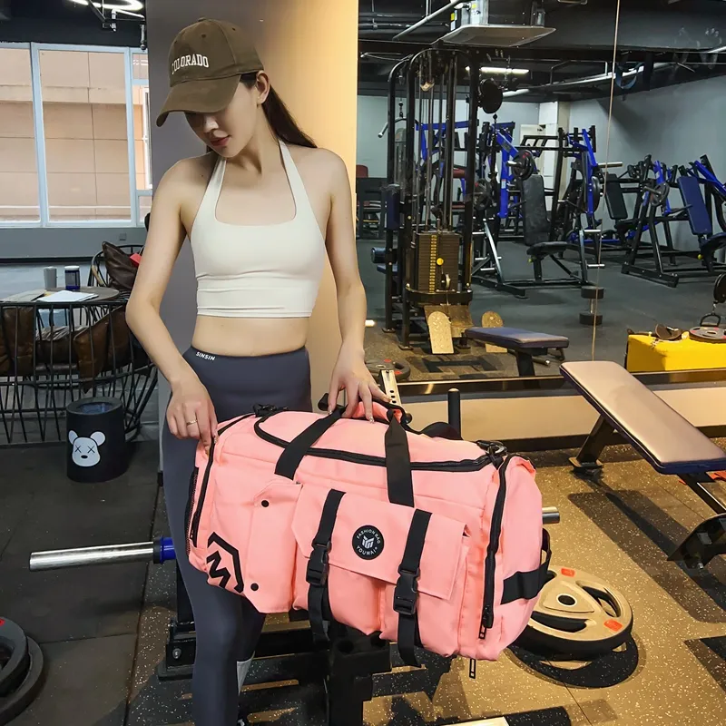 Deli Bear Oxford Travel Gym Bag Unisex Black/Pink/Gray/White/Yellow/Purple/Red/Turquoise-9