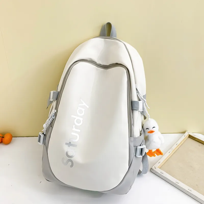 Deli Bear Nylon Backpack Regular Unisex Light Blue & Orange/Purple/Orange & Dark Blue/White/Gray/Black-19