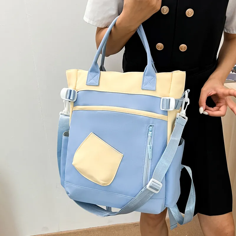 Deli Bear Canvas Backpack Unisex Green/Blue/Orange/Khaki/Black/Purple-6