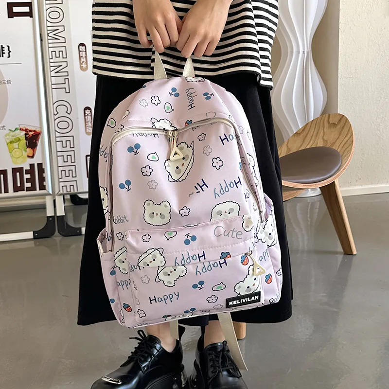 OUZIHUANG Nylon Backpack Women's Multicolor-2
