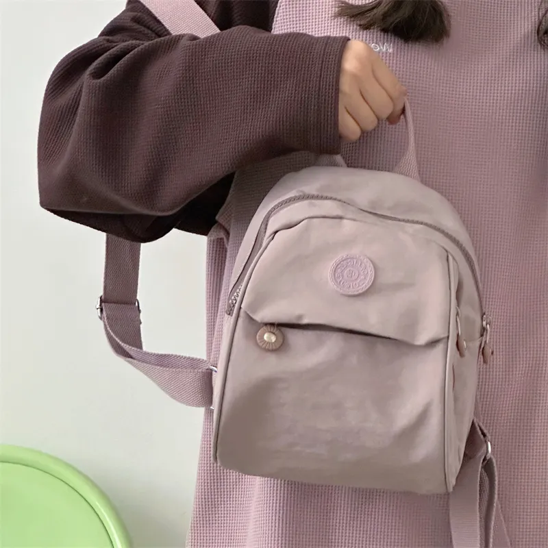 Deli Bear Polyester Backpack Small Size Women's Purple/Black/Pink/Green-4