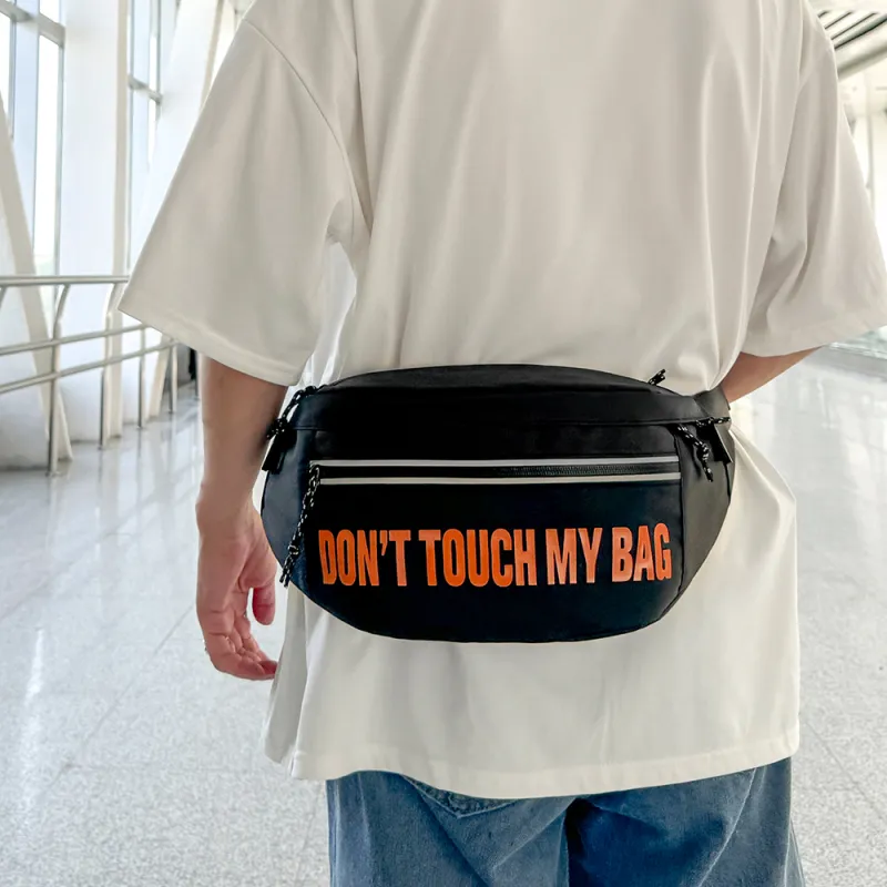 Deli Bear Laminating Material Crossbody Bag Unisex White/Orange/Black-5