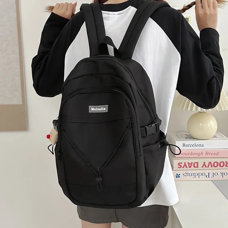 Deli Bear Nylon Backpack Unisex Khaki, Blue, White, Black-16