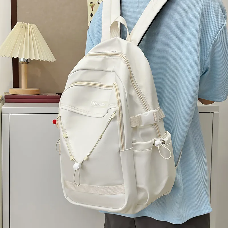 Deli Bear Nylon Backpack Unisex Khaki, Blue, White, Black-13