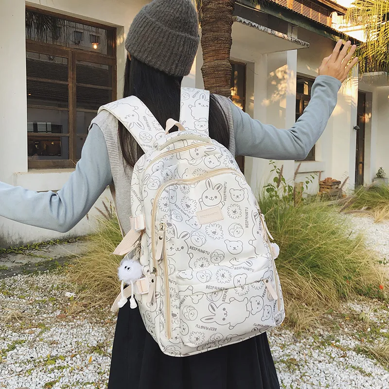 Tong Tong Rabbit Nylon Backpack Women's Multicolor-13