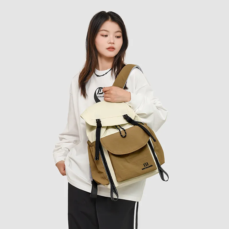 OUZIHUANG Oxford Backpack Regular Unisex Purple/Khaki/Orange/Black-5