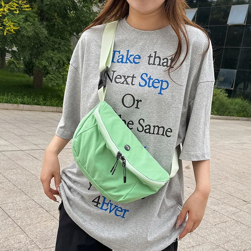 OUZIHUANG Nylon Fabric Shoulder Bag Crossbody Bag Unisex Black/Orange/Green/Khaki/Gray-5