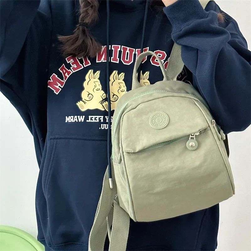 Deli Bear Polyester Backpack Small Size Women's Purple/Black/Pink/Green-25