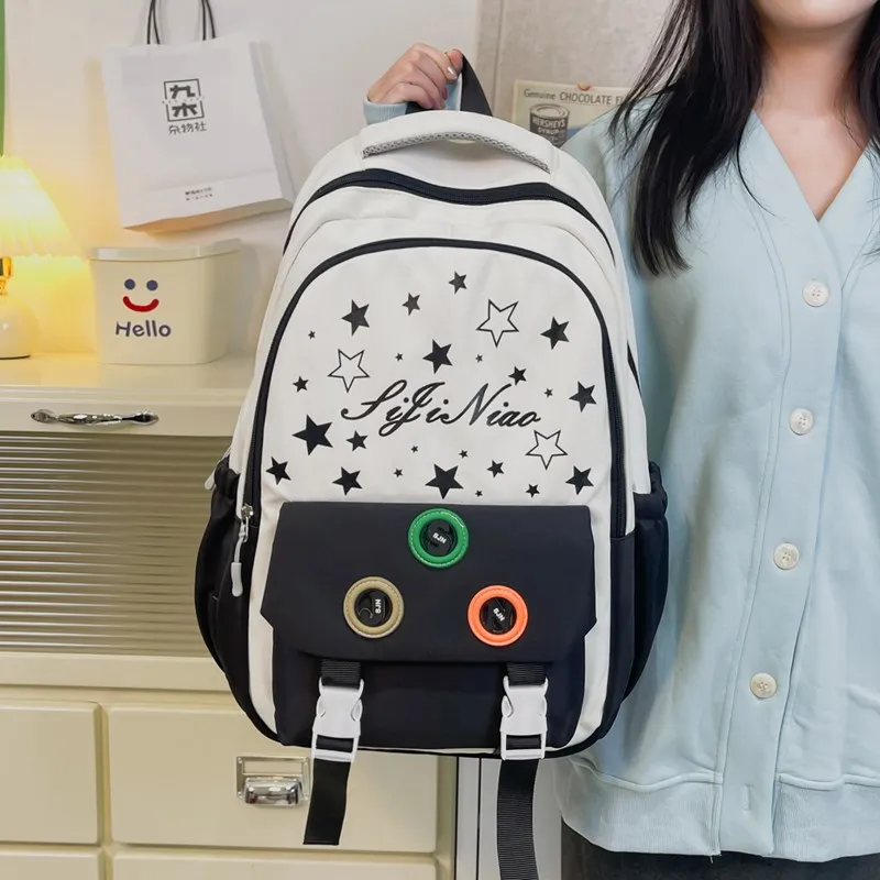 Tong Tong Rabbit Nylon Backpack Regular Women's Pink/Black/Blue/Khaki/Red-6