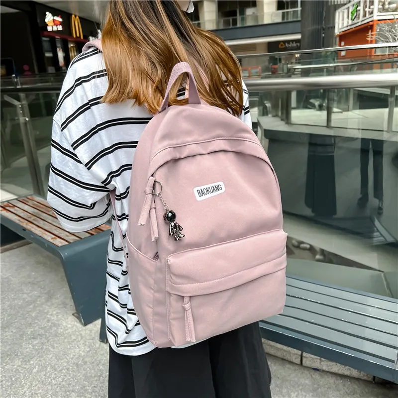 Deli Bear Oxford Travel Bags Backpack Regular Unisex Dark Gray/Blue/Black/Pink/White-9