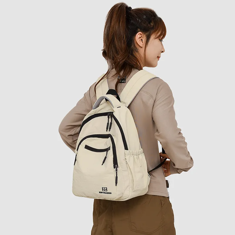 OUZIHUANG Oxford Backpack Regular Unisex Pink/Coffee/Black/Beige-11