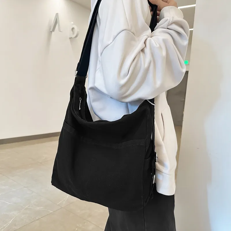 OUZIHUANG Denim Crossbody Bag, Shoulder Bag Regular Unisex Black/Light Blue/Dark Blue/Vintage Blue-2