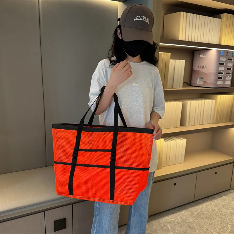 Deli Bear Oxford Shoulder Bag Regular Women's Black/Pink/Orange/Gray/Khaki-11