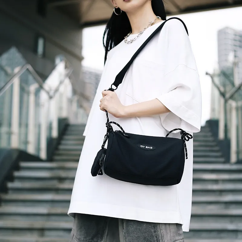 Tong Tong Rabbit Nylon Shoulder Bag Unisex Multicolor-3