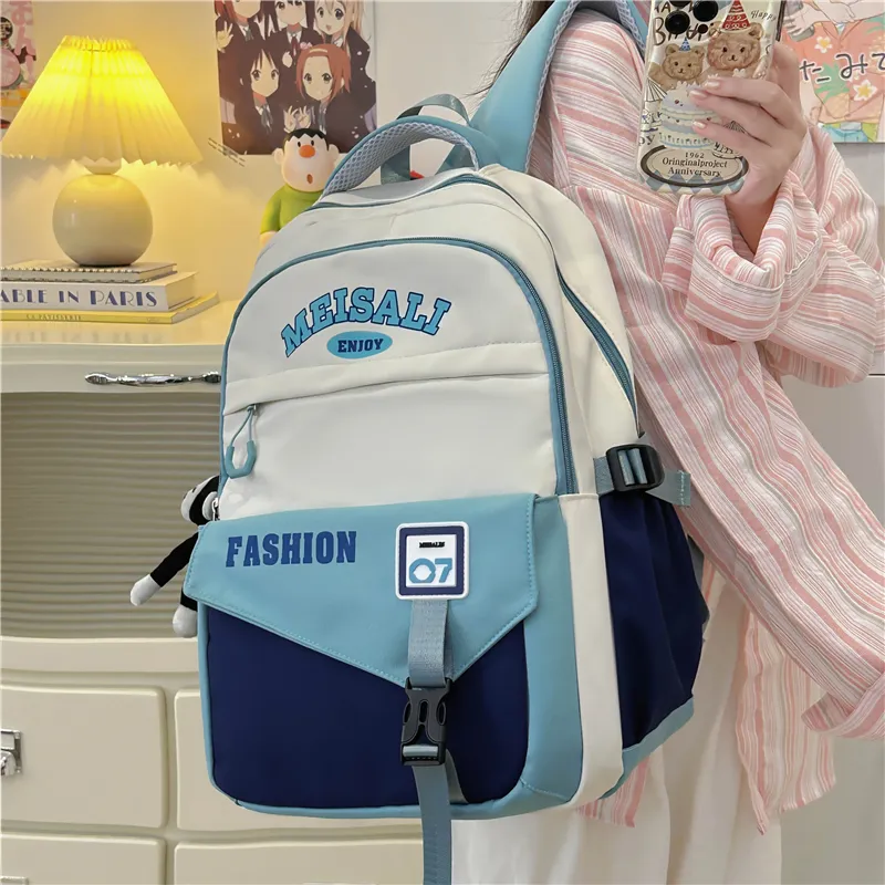 Tong Tong Rabbit Nylon Backpack Unisex Khaki \ Blue & Red \ Yellow Brown \ White & Green \ Black-18