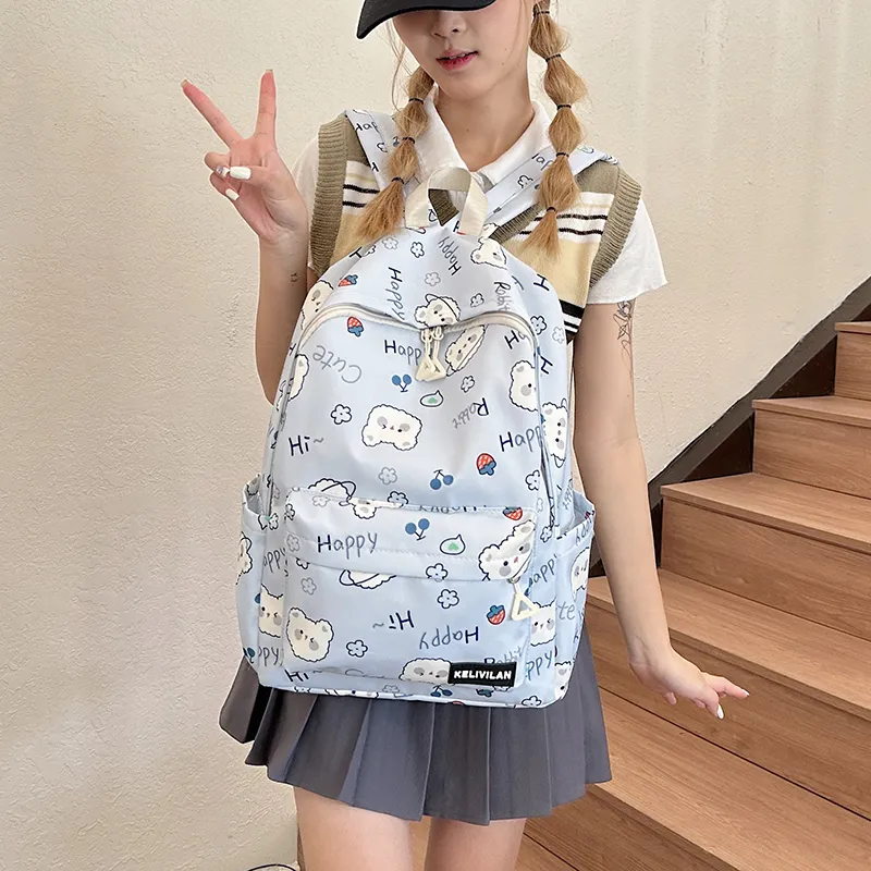 OUZIHUANG Nylon Backpack Women's Multicolor-5
