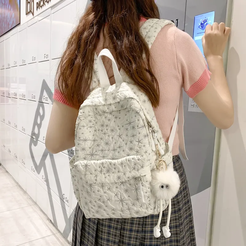 Deli Bear Nylon Mommy Bag Backpack Regular Women's Gray/Green/Pink/Yellow-2