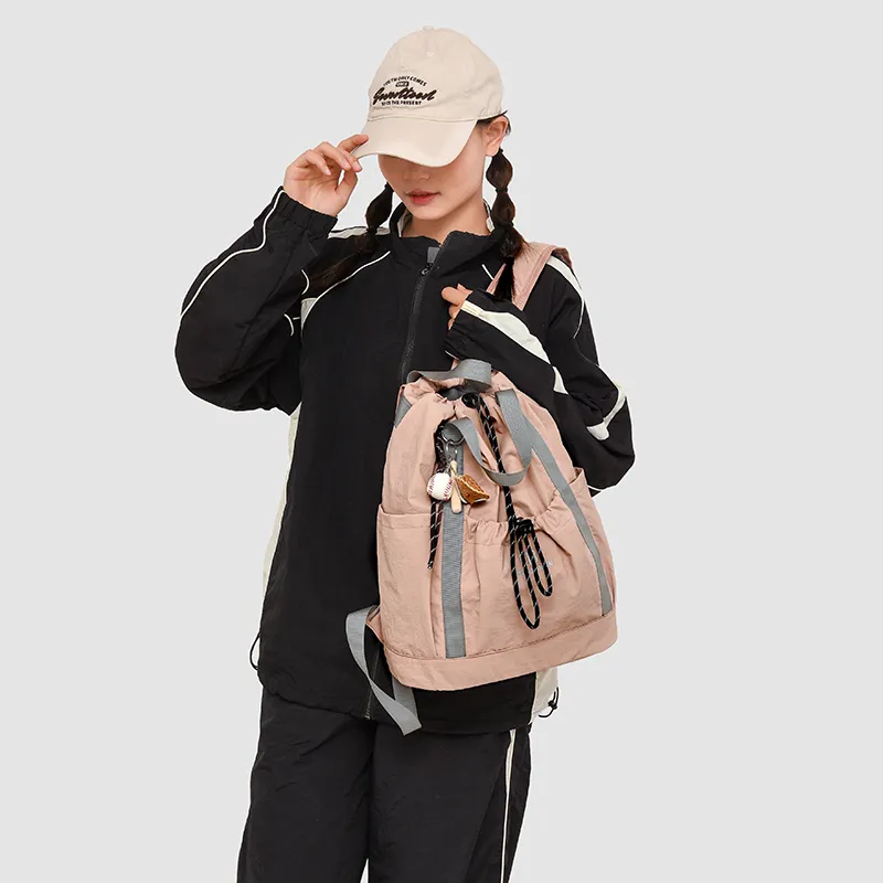 OUZIHUANG Oxford Backpack Regular Unisex Yellow/Pink/Coffee/Black-5