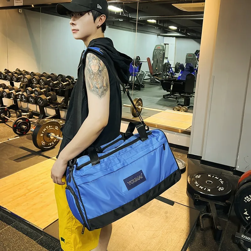 Deli Bear Nylon Gym Bag Unisex Black/Pink/Red/Khaki/Blue/Army Green/Gray-19