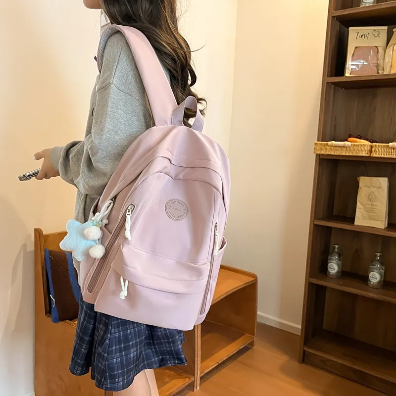 Tong Tong Rabbit Nylon Backpack Regular Women's Black/Gray/White Blue/Pink-15