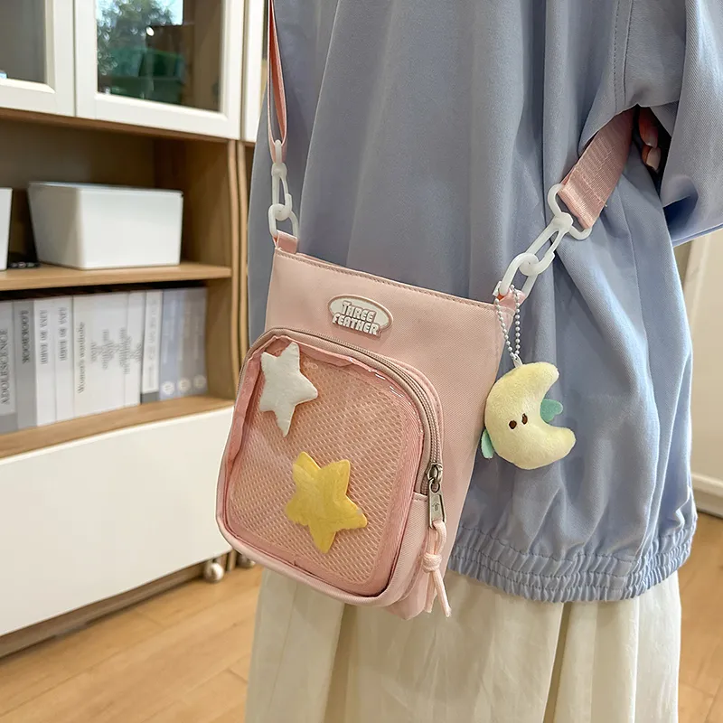 OUZIHUANG Nylon Crossbody Bag Regular Women's Black/White/Light Pink/Light Green/Light Yellow/Light Blue-10