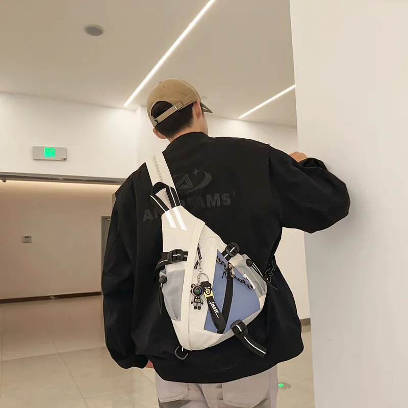 Deli Bear Nylon Backpack Regular Men's Black/Red/White Blue/Khaki-3