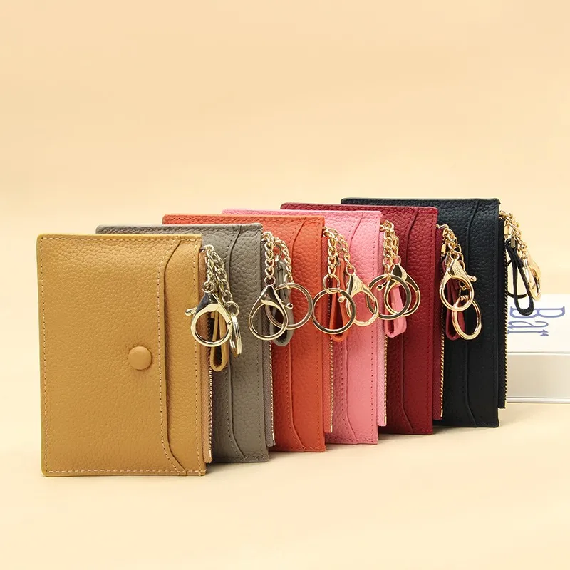 Tong Tong Rabbit Top Grain Cow Leather Coin Purse Women's Yellow/Gray/Orange/Pink/Maroon/Black-1