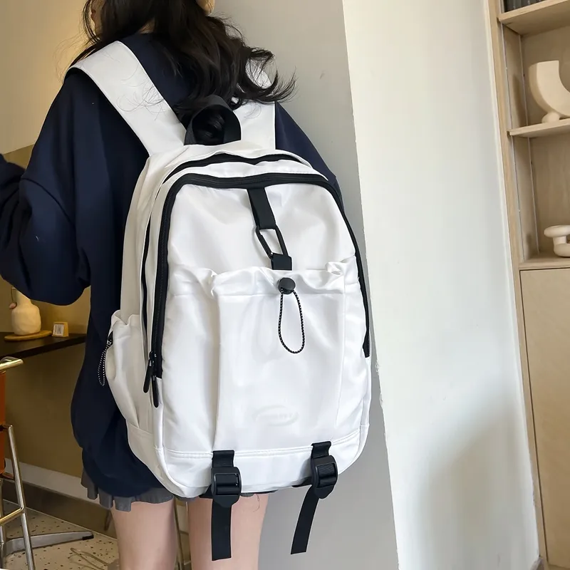Deli Bear Nylon Backpack Regular Women's White/Pink/Black/Green-4