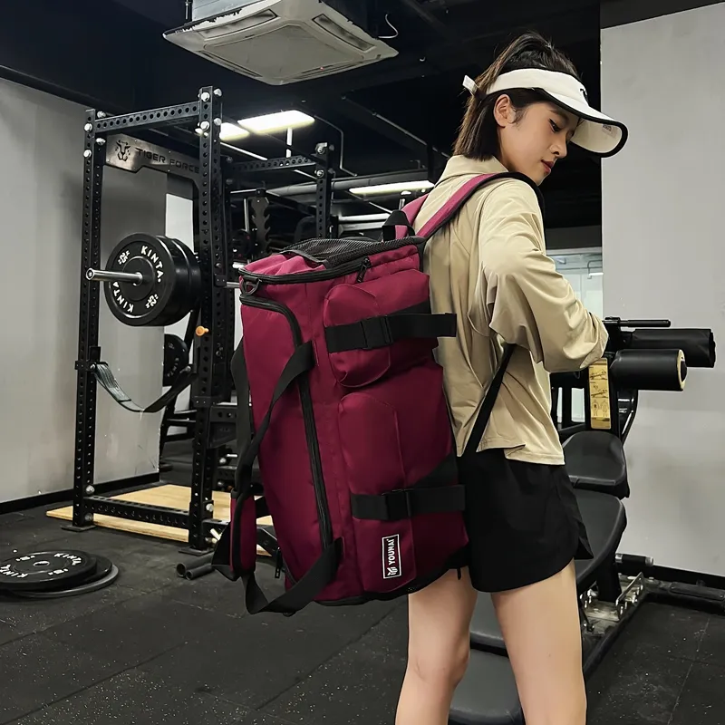 Deli Bear Oxford Gym Bag Unisex Black/Pink/Gray/Burgundy/Yellow/Purple/Turquoise/Orange-10